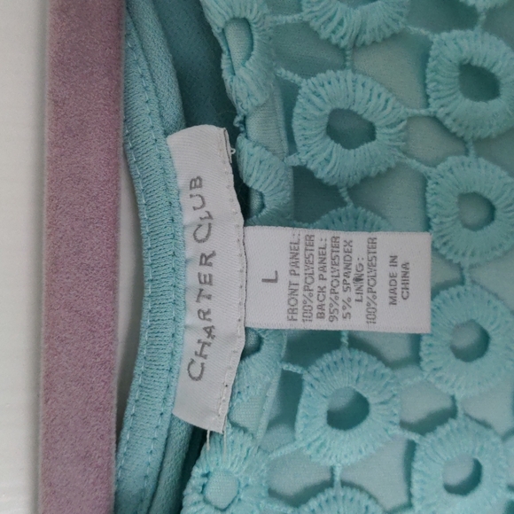 Aqua Mixed Media Blouse (like new) - Picture 4 of 5